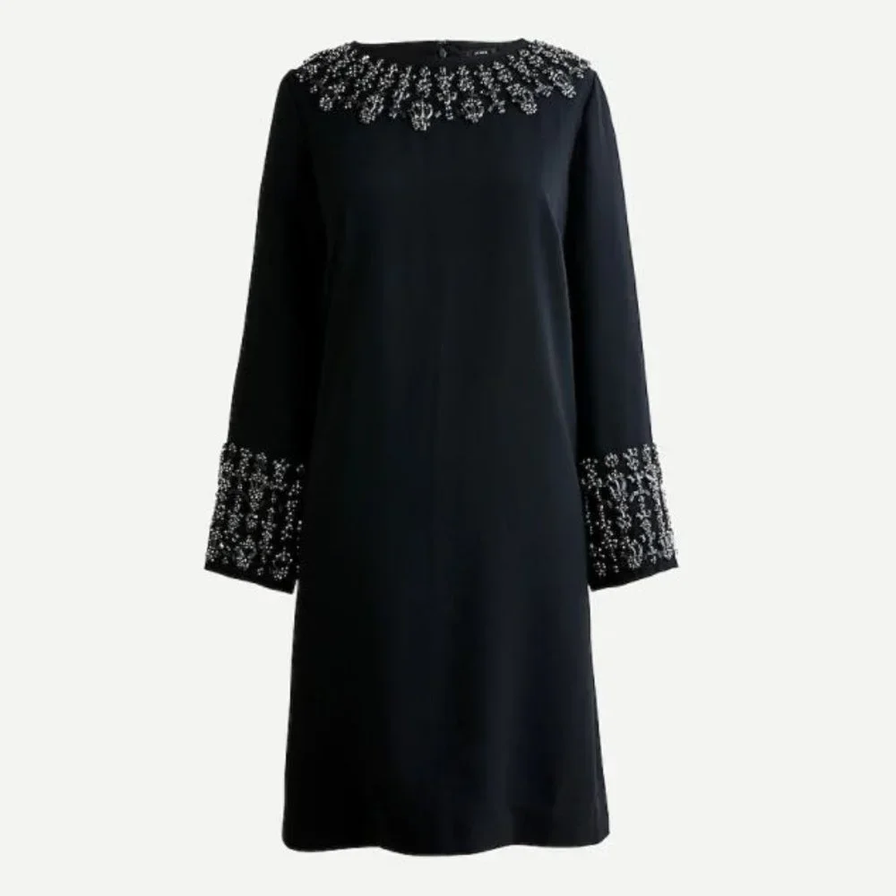 NWT J.‎ Crew Embellished Long-Sleeve Shift Dress